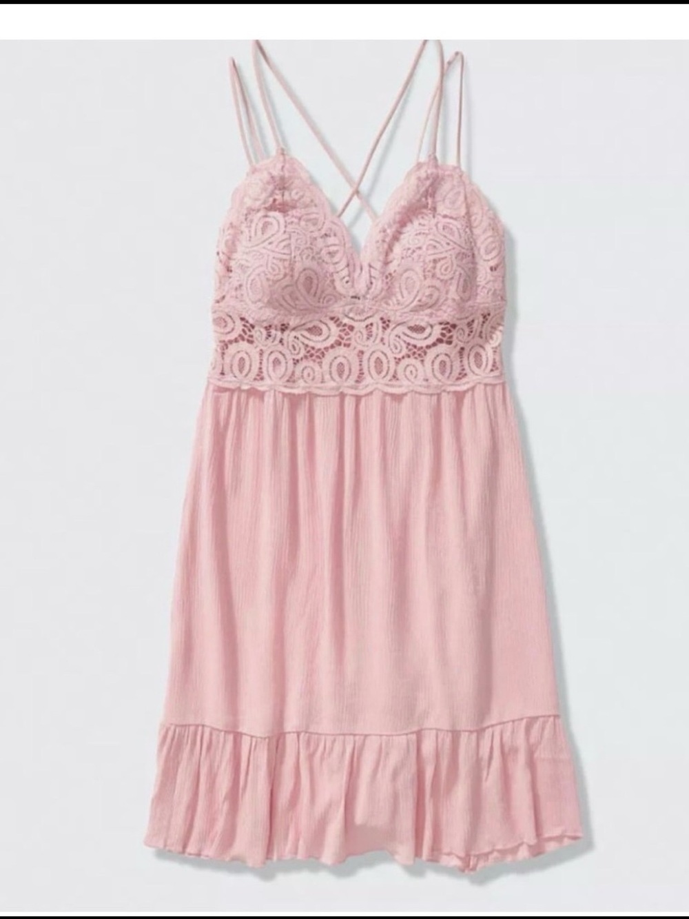 PINK Victoria’s Secret crochet Lace pink mini dress
